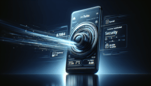 Photorealistic fintech cover for "ambturbo ฝากถอน" showcasing a sleek transaction on a smartphone.