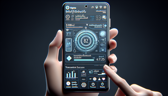 Photorealistic smartphone cover featuring Thai banking app UI and transaction success notification.